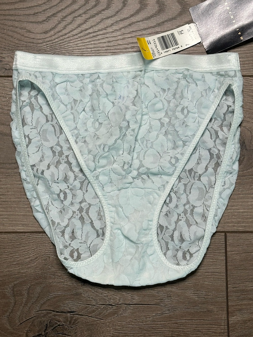 Vintage Maidenform High Waist High Leg Lace Floral Brief Panty Pale Green 7